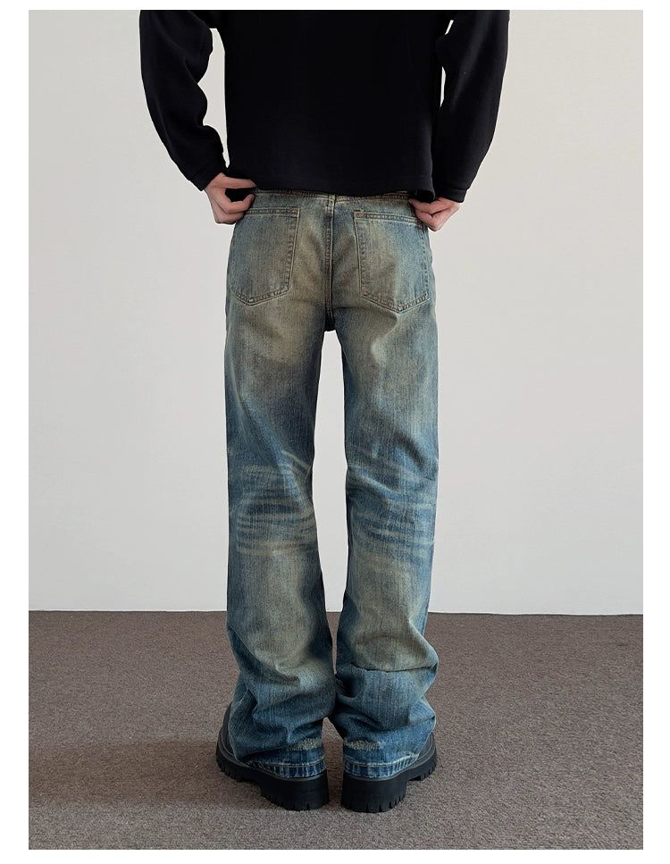 Cat Whisker Distressed Flared Jeans Korean Street Fashion Jeans By A PUEE Shop Online at OH Vault