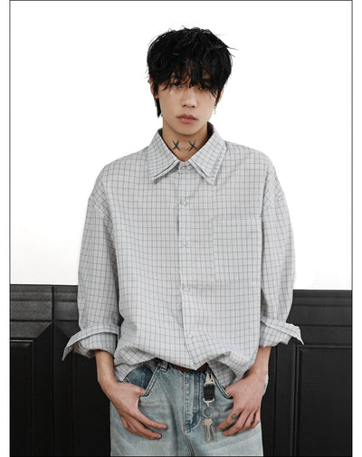 Clean Fit Striped Shirt Korean Street Fashion Shirt By Mr Nearly Shop Online at OH Vault