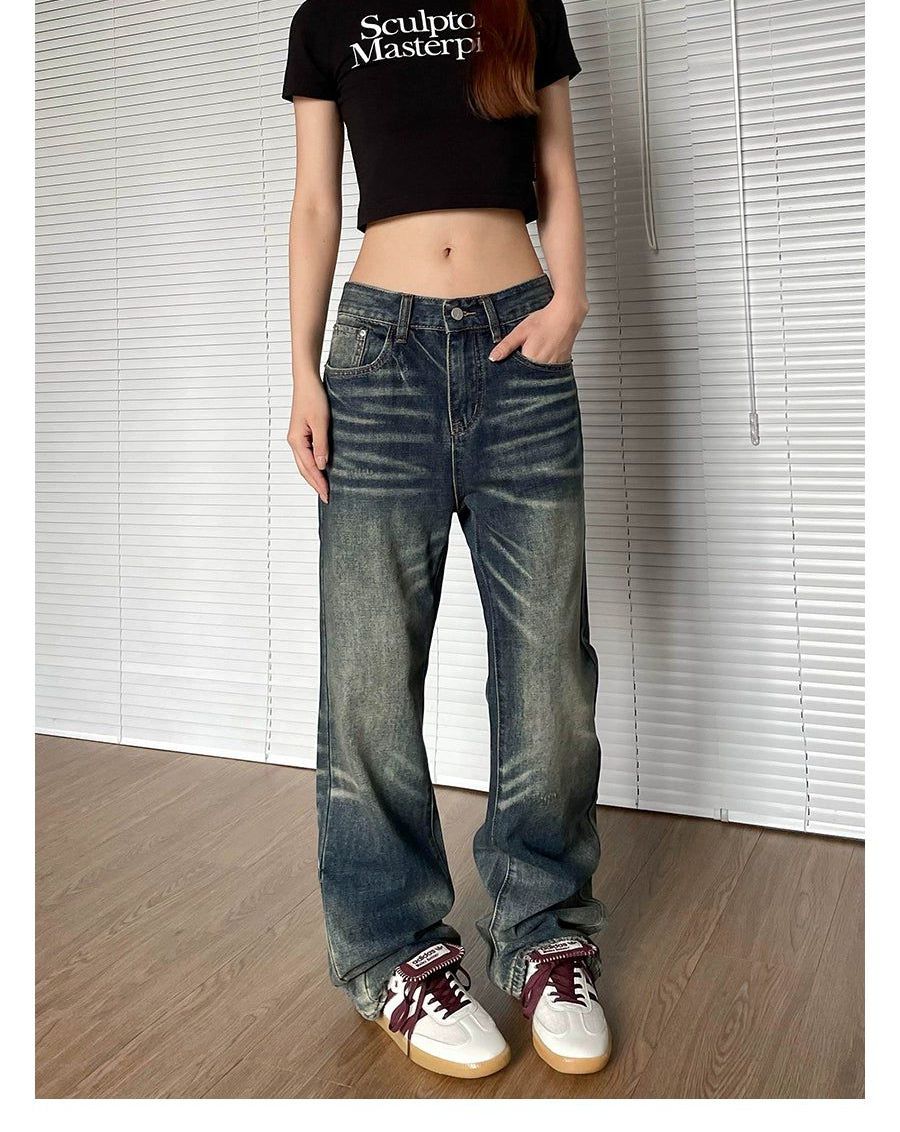 Multi-Cat Whiskers Jeans Korean Street Fashion Jeans By Apocket Shop Online at OH Vault