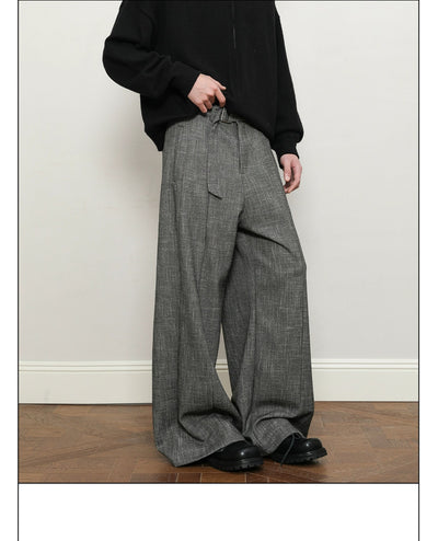 Belted Loose Fit Trousers Korean Street Fashion Trousers By A PUEE Shop Online at OH Vault