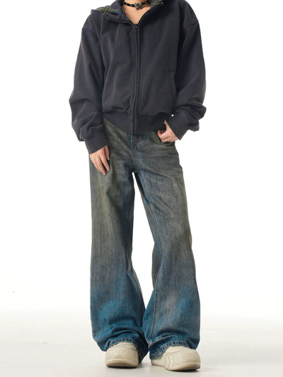 Charcoal Washed Loose Fit Jeans Korean Street Fashion Jeans By Ash Dark Shop Online at OH Vault