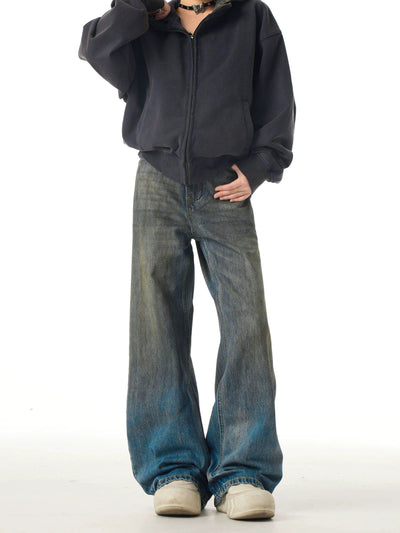 Charcoal Washed Loose Fit Jeans Korean Street Fashion Jeans By Ash Dark Shop Online at OH Vault