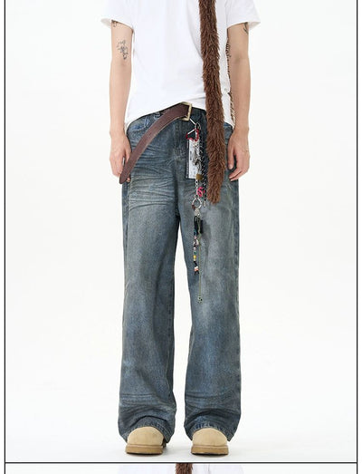 Charcoal Washed Pocket Jeans Korean Street Fashion Jeans By 77Flight Shop Online at OH Vault