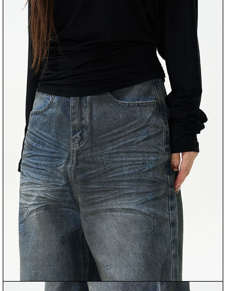 Charcoal Washed Pocket Jeans Korean Street Fashion Jeans By 77Flight Shop Online at OH Vault