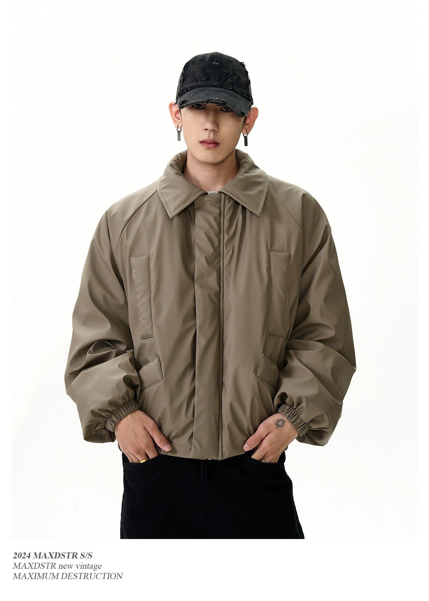 Clean Fit Lapel Down PU Leather Jacket Korean Street Fashion Jacket By MaxDstr Shop Online at OH Vault