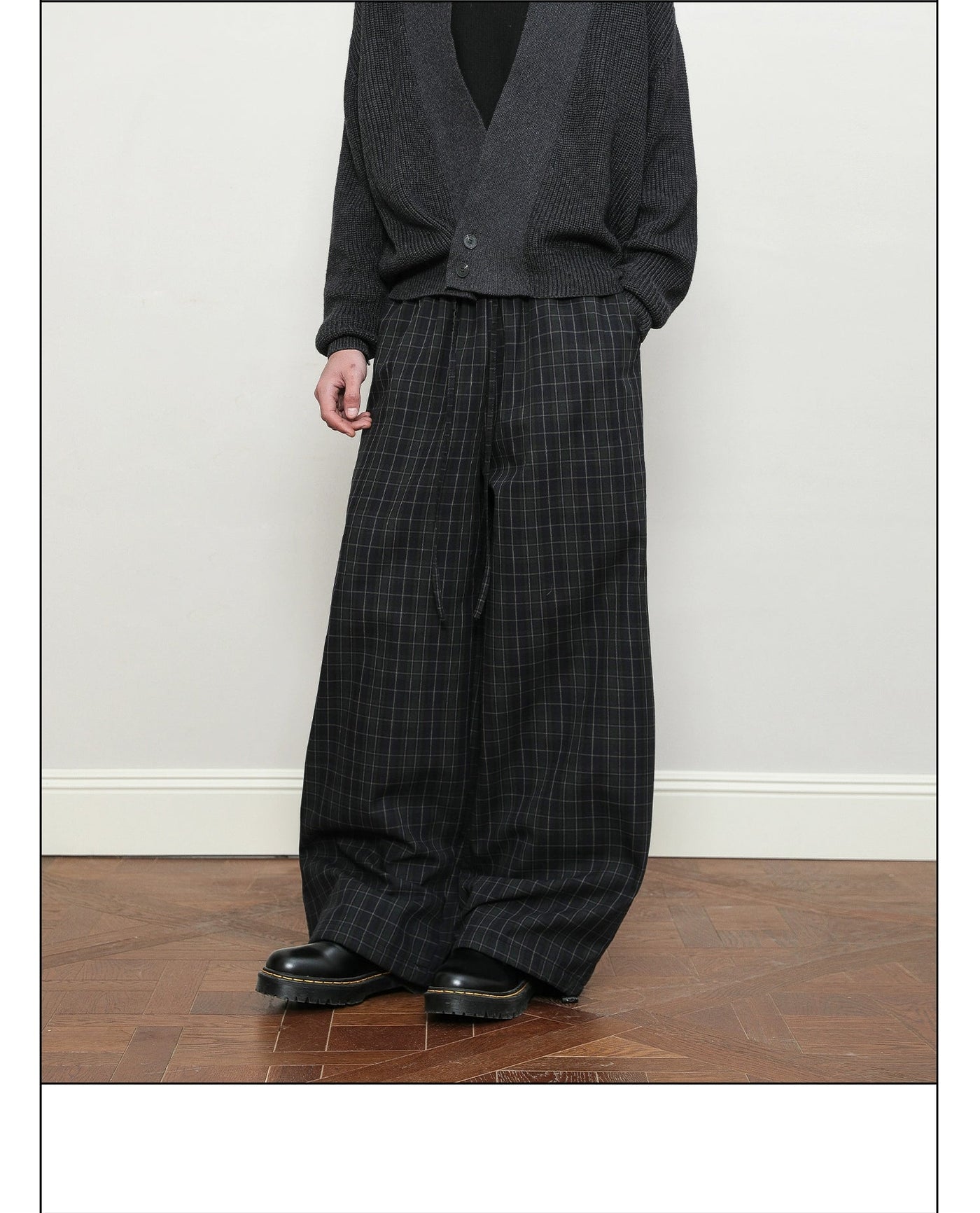 Waist Strings Plaid Pants Korean Street Fashion Pants By A PUEE Shop Online at OH Vault