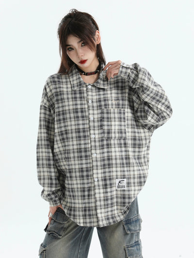 Relaxed Fit Plaid Shirt Korean Street Fashion Shirt By INS Korea Shop Online at OH Vault