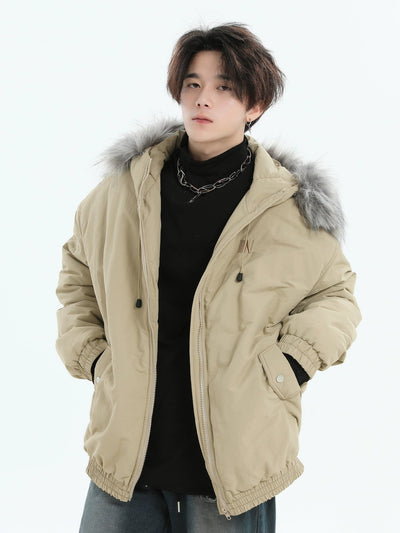 Fur Collar Hooded Jacket Korean Street Fashion Jacket By INS Korea Shop Online at OH Vault