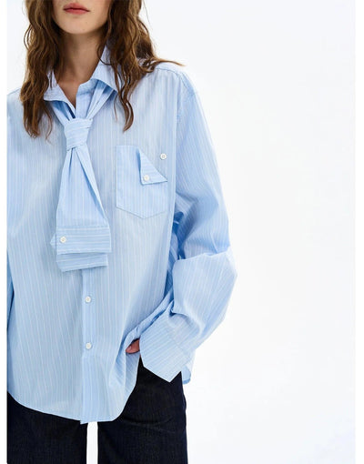 Neck Strap Vertical Striped Shirt Korean Street Fashion Shirt By MaxDstr Shop Online at OH Vault