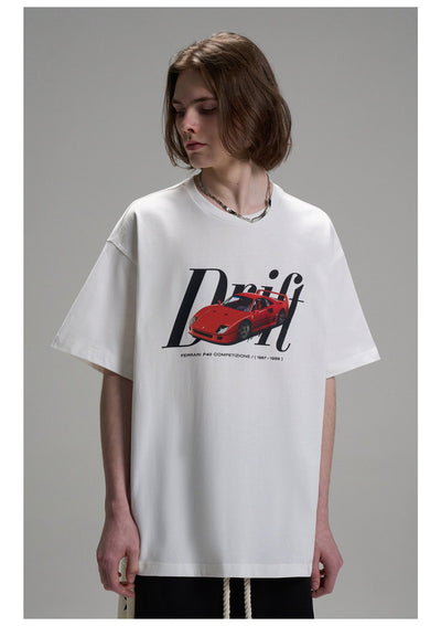 Drift Car Graphic T-Shirt Korean Street Fashion T-Shirt By Lost CTRL Shop Online at OH Vault