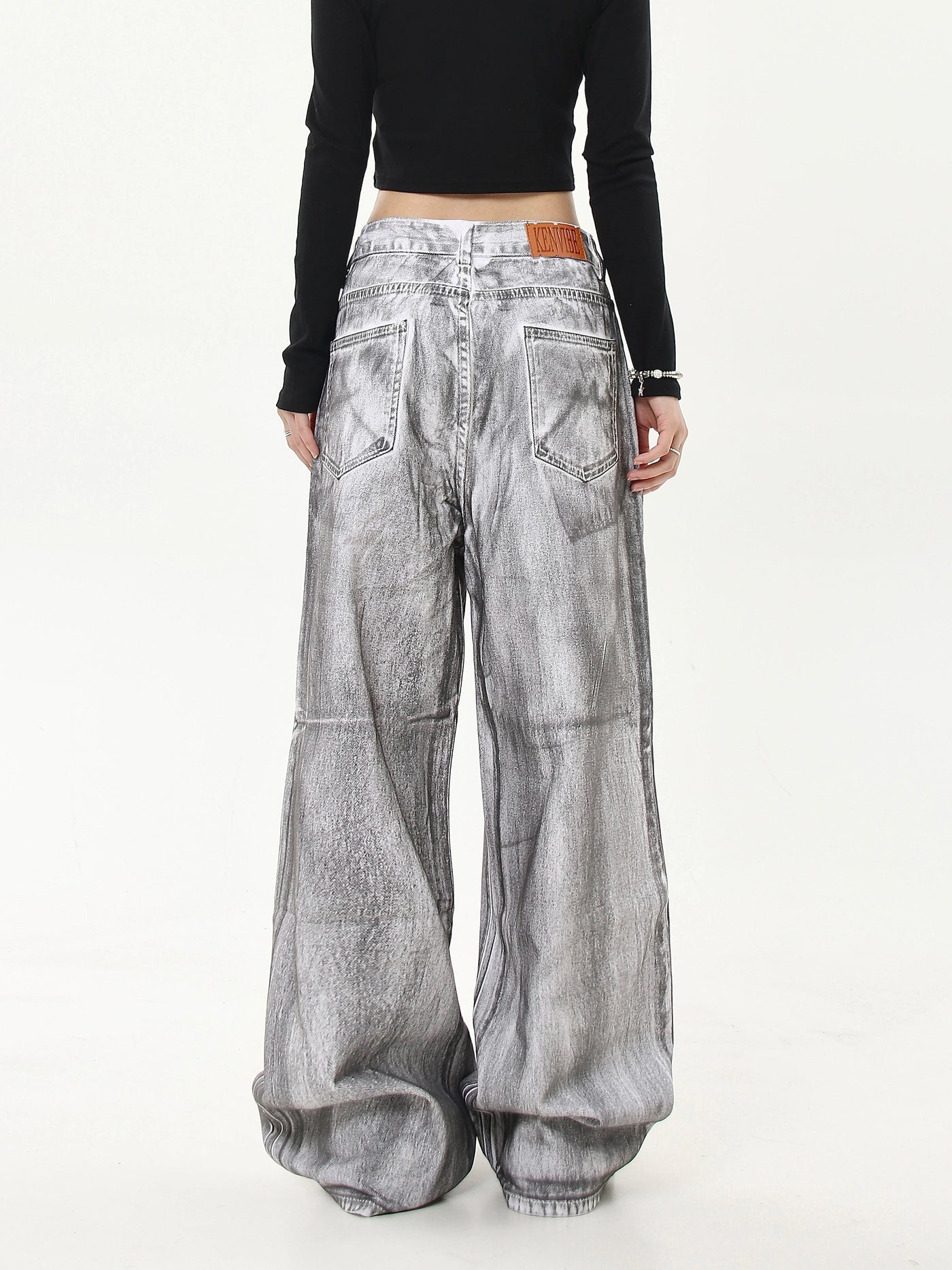 Charcoal Washed Wide Leg Jeans Korean Street Fashion Jeans By Blacklists Shop Online at OH Vault