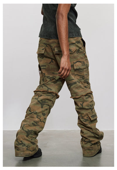 Mid Frayed Camouflage Pants Korean Street Fashion Pants By ANTIDOTE Shop Online at OH Vault