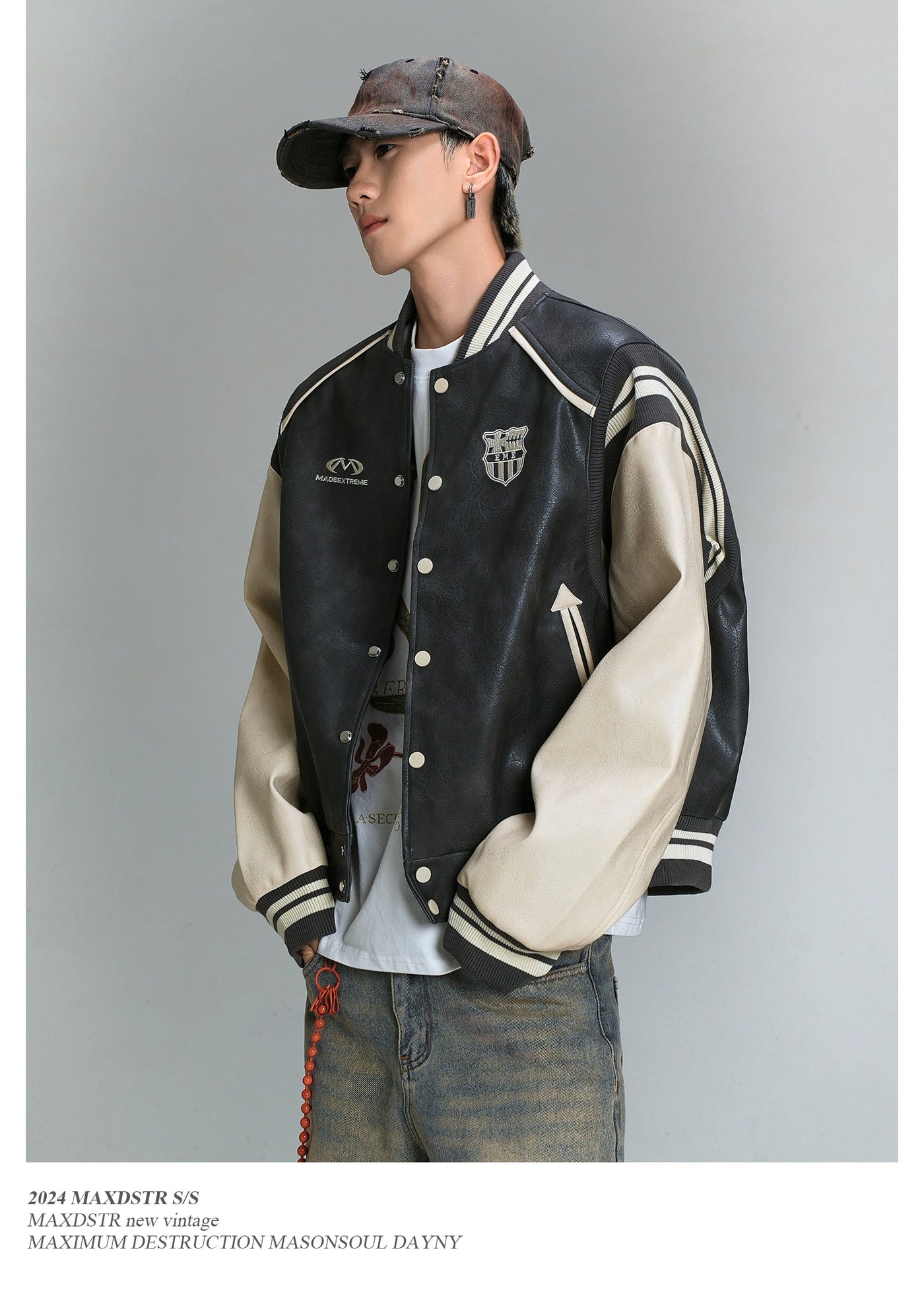 Destructured Clean Fit PU Leather Jacket Korean Street Fashion Jacket By MaxDstr Shop Online at OH Vault