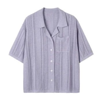 Summer Lined Knit Shirt Korean Street Fashion Shirt By Remedy Shop Online at OH Vault
