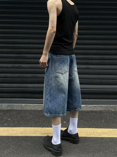 Subtle Whiskers Denim Shorts Korean Street Fashion Shorts By MaxDstr Shop Online at OH Vault