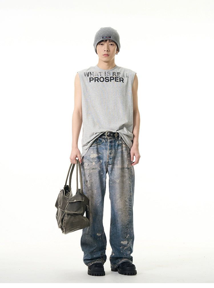 3D Paint Washed Jeans Korean Street Fashion Jeans By 77Flight Shop Online at OH Vault