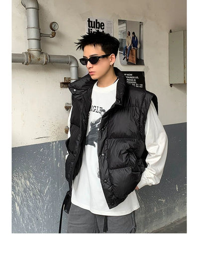 Detachable Sleeves With Scarf Puffer Jacket Korean Street Fashion Jacket By Poikilotherm Shop Online at OH Vault