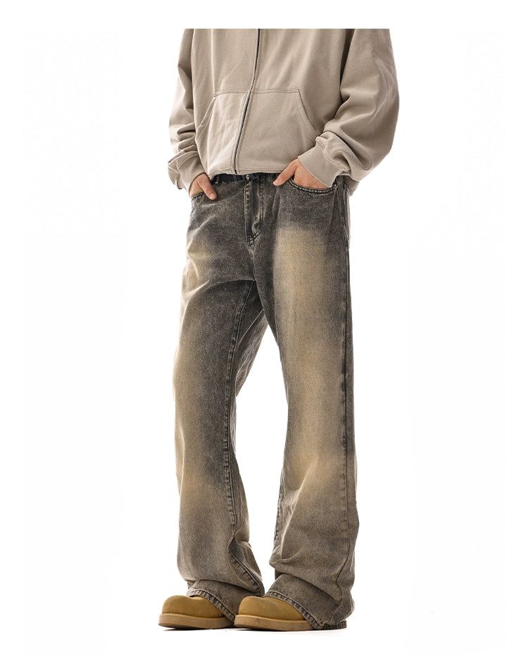 Distressed Mud-Dyed Jeans Korean Street Fashion Jeans By MEBXX Shop Online at OH Vault