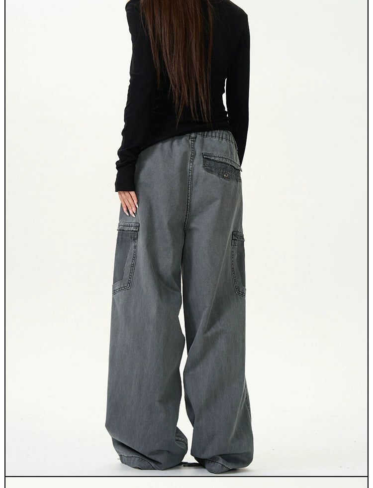 Distressed Patch Drawstring Pants Korean Street Fashion Pants By 77Flight Shop Online at OH Vault