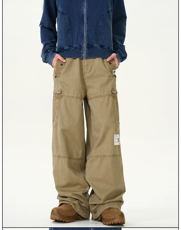 Distressed Patch Drawstring Pants Korean Street Fashion Pants By 77Flight Shop Online at OH Vault