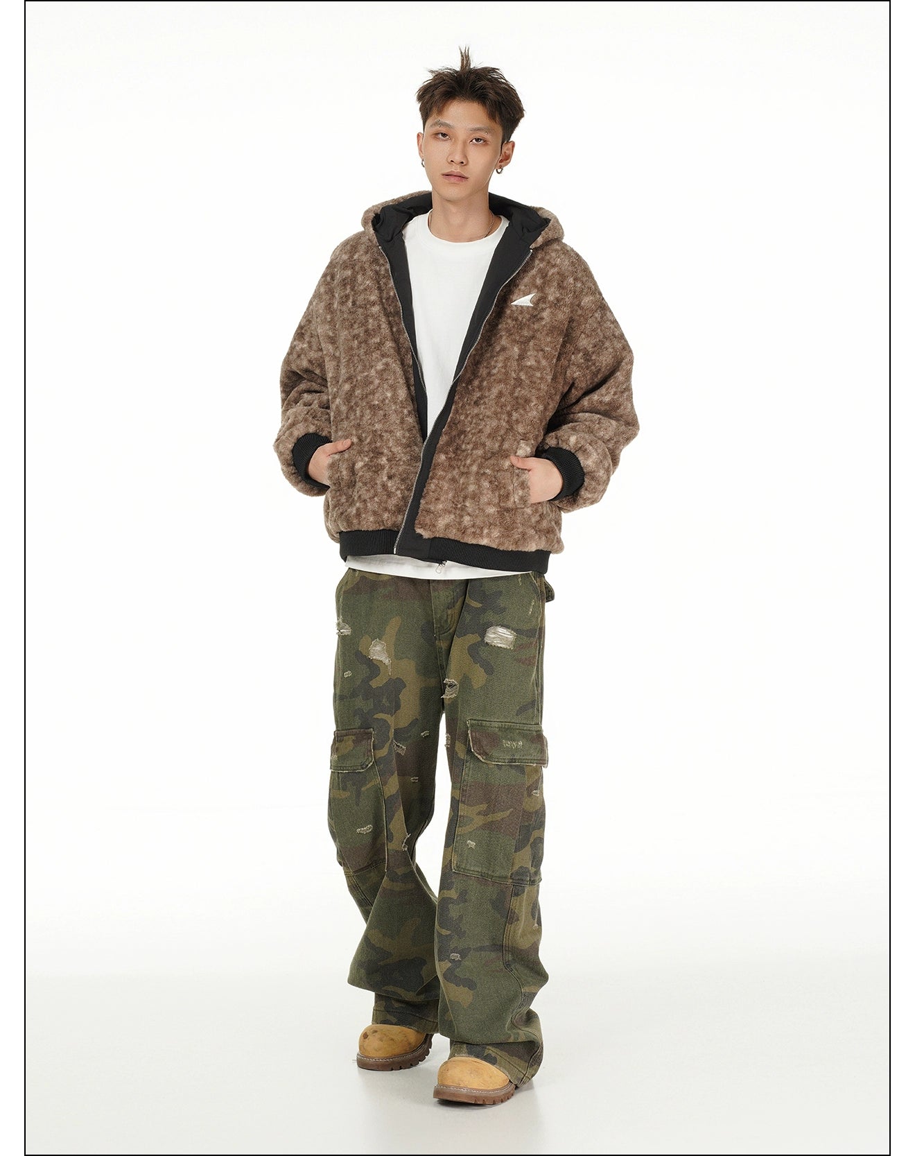 Double-Sided Plushy Jacket Korean Street Fashion Jacket By Mr Nearly Shop Online at OH Vault