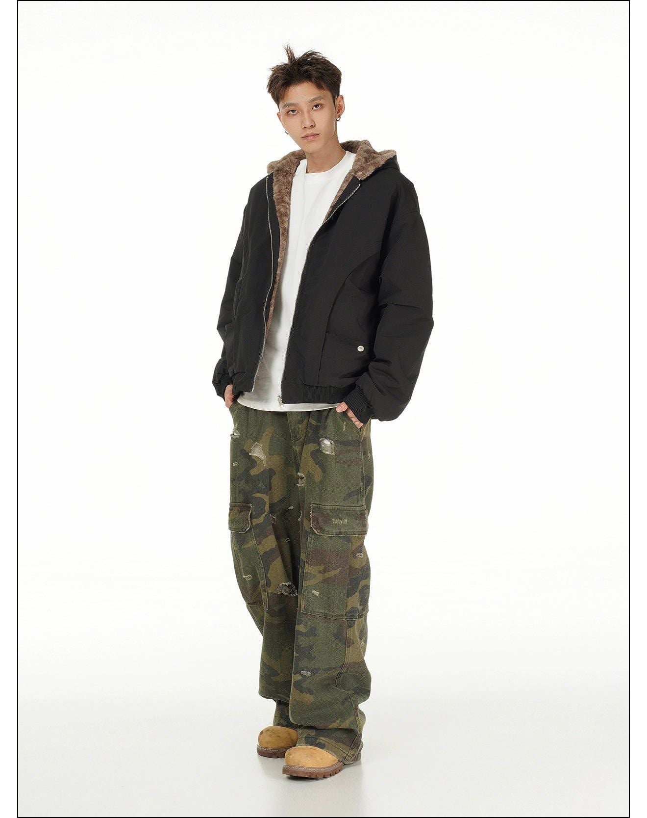 Double-Sided Plushy Jacket Korean Street Fashion Jacket By Mr Nearly Shop Online at OH Vault