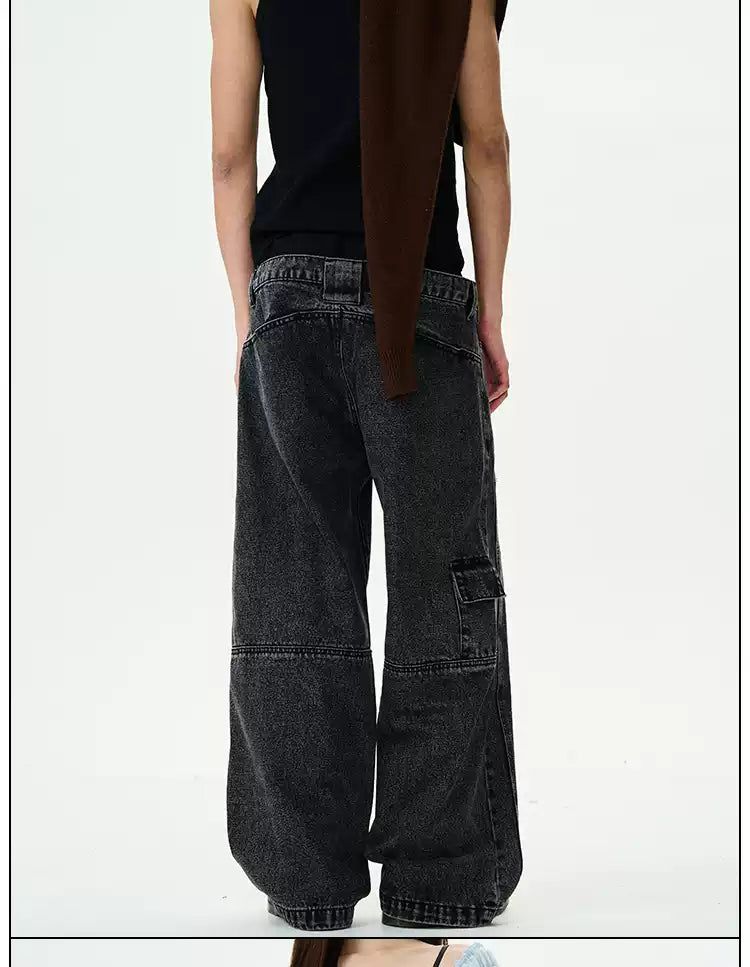 Double-Waist Wide Leg Jeans Korean Street Fashion Jeans By 77Flight Shop Online at OH Vault