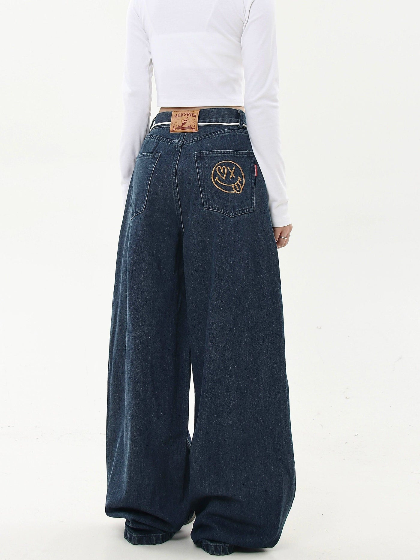 Drawstring Washed Scimitar Jeans Korean Street Fashion Jeans By Blacklists Shop Online at OH Vault