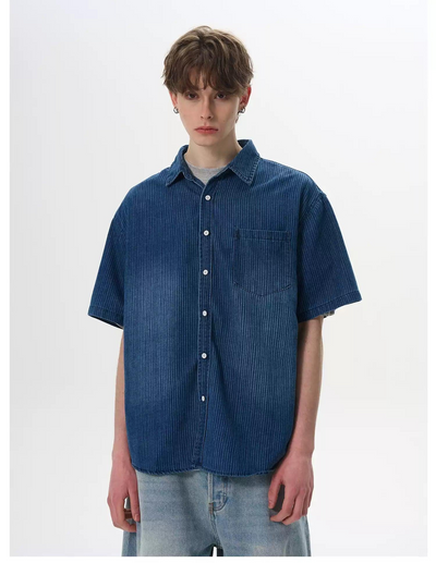 Gradient Textured Shirt Korean Street Fashion Shirt By MaxDstr Shop Online at OH Vault