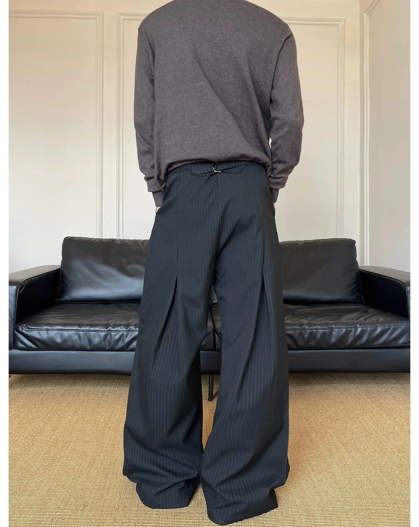 Striped Pleats Buttoned Trousers Korean Street Fashion Trousers By MaxDstr Shop Online at OH Vault