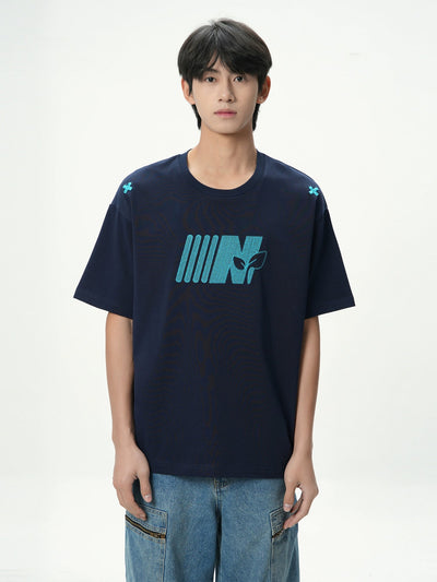 Stitching Logo Detail T-Shirt Korean Street Fashion T-Shirt By Jump Next Shop Online at OH Vault