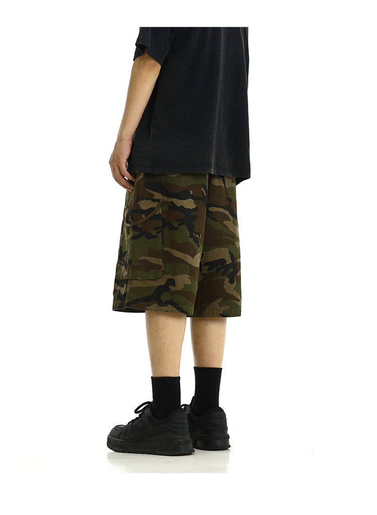 Drawstring Camouflage Cargo Shorts Korean Street Fashion Shorts By MEBXX Shop Online at OH Vault