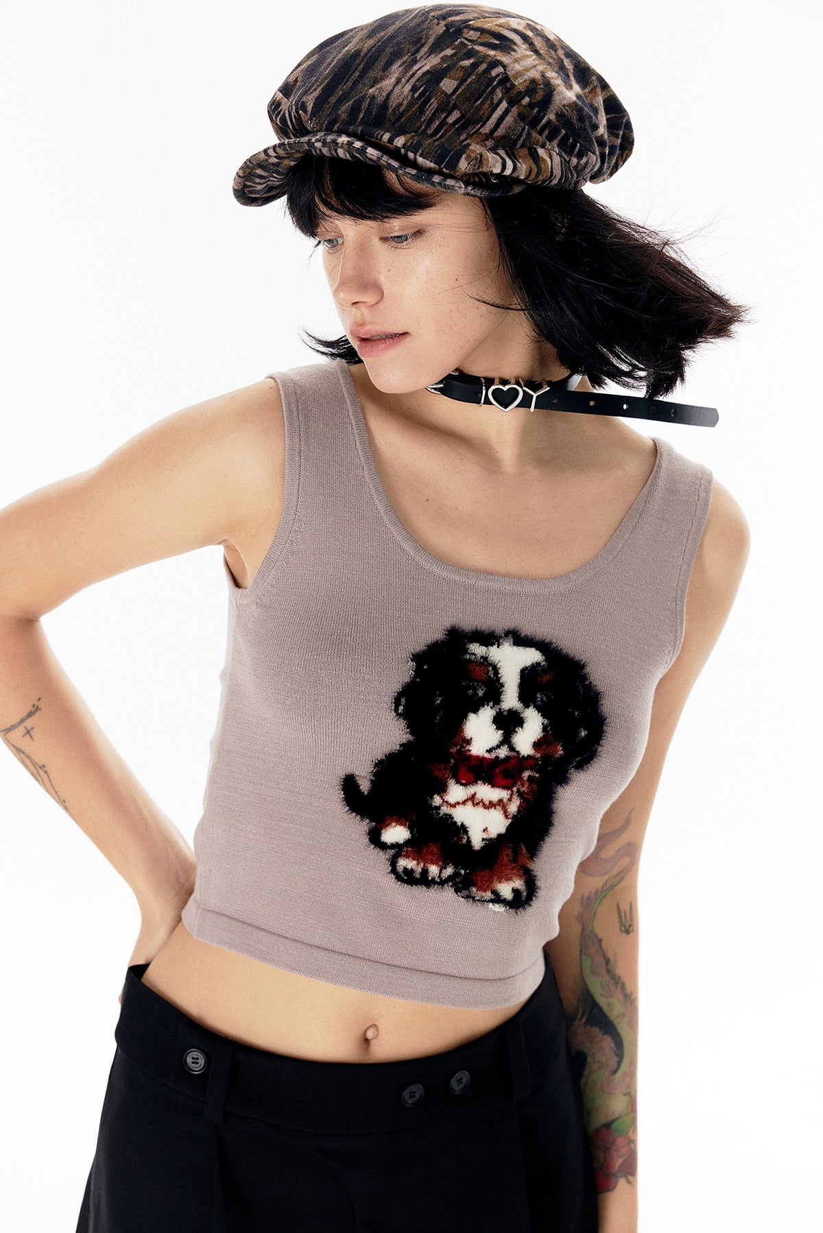 Bernese Dog Stitched Tank Top Korean Street Fashion Tank Top By 7440 37 1 Shop Online at OH Vault