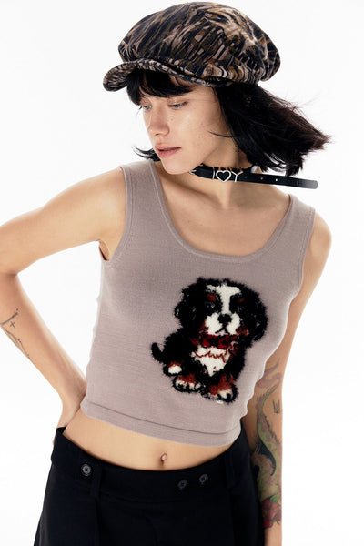 Bernese Dog Stitched Tank Top Korean Street Fashion Tank Top By 7440 37 1 Shop Online at OH Vault