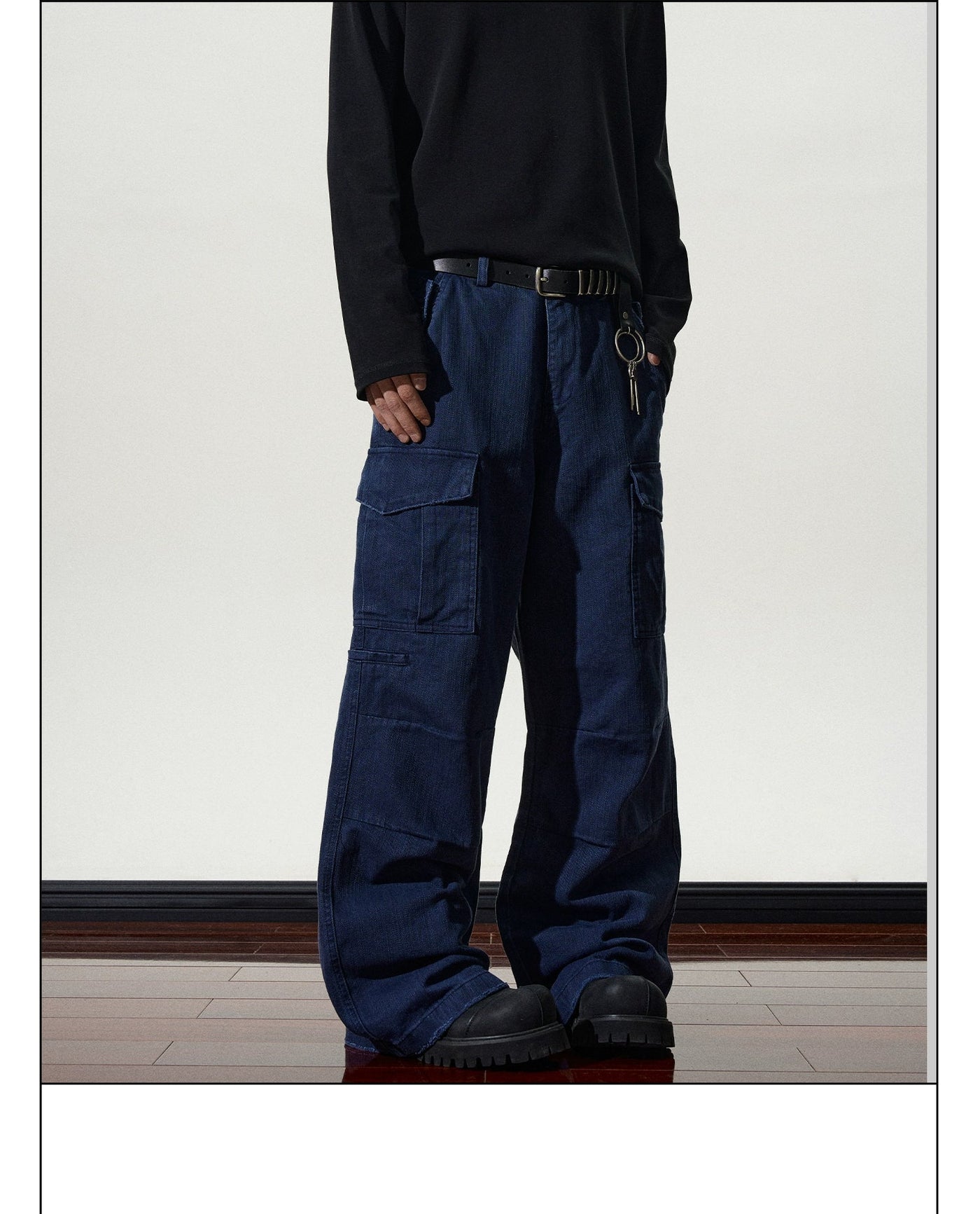 Bamboo Pattern Bootcut Cargo Pants Korean Street Fashion Pants By A PUEE Shop Online at OH Vault