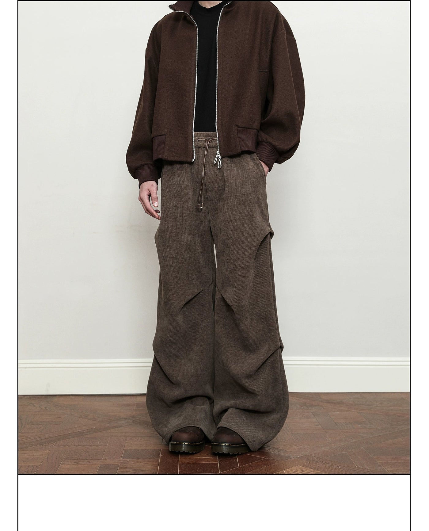 Pleated Corduroy Flared Pants Korean Street Fashion Pants By A PUEE Shop Online at OH Vault