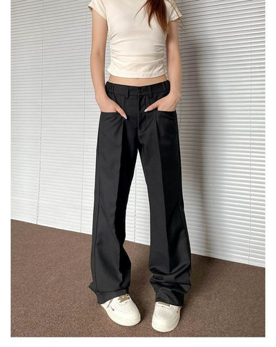 Sleek Front Pocket Trousers Korean Street Fashion Trousers By Apocket Shop Online at OH Vault