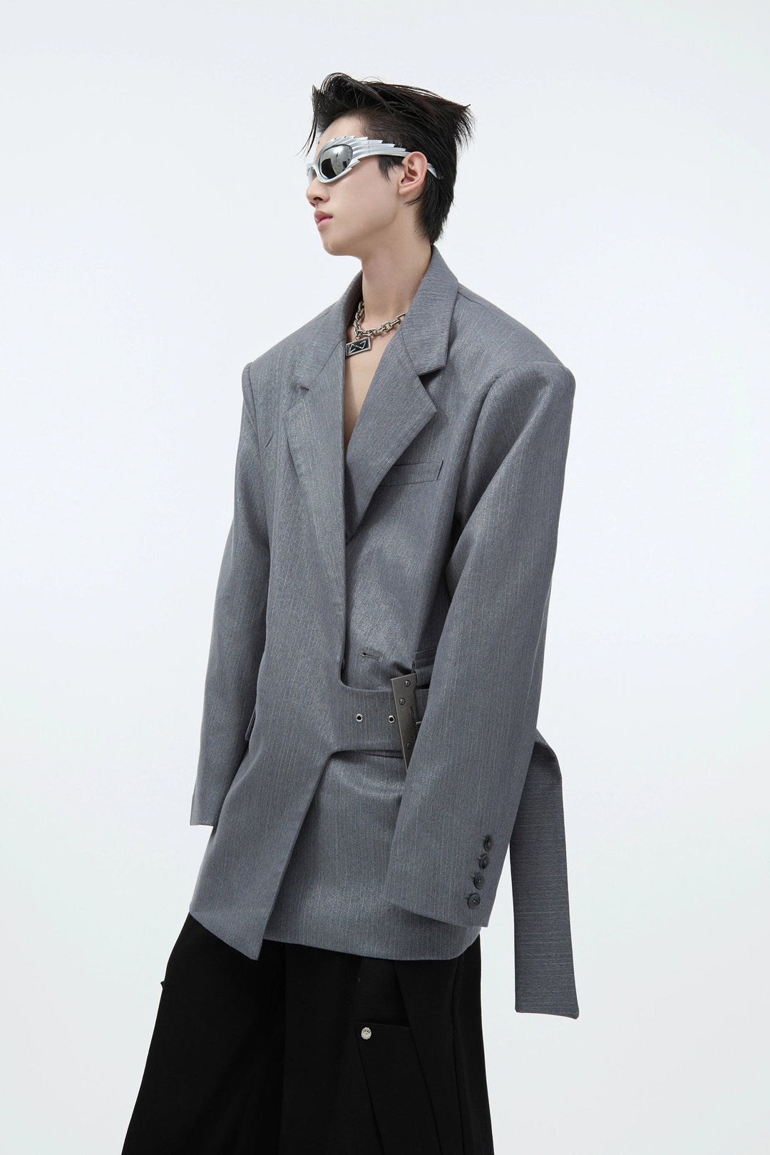 ホットセール 口コミ Metallic Back Print Blazer Clothing