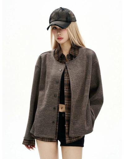 Spliced Buttoned Cardigan Korean Street Fashion Cardigan By MaxDstr Shop Online at OH Vault