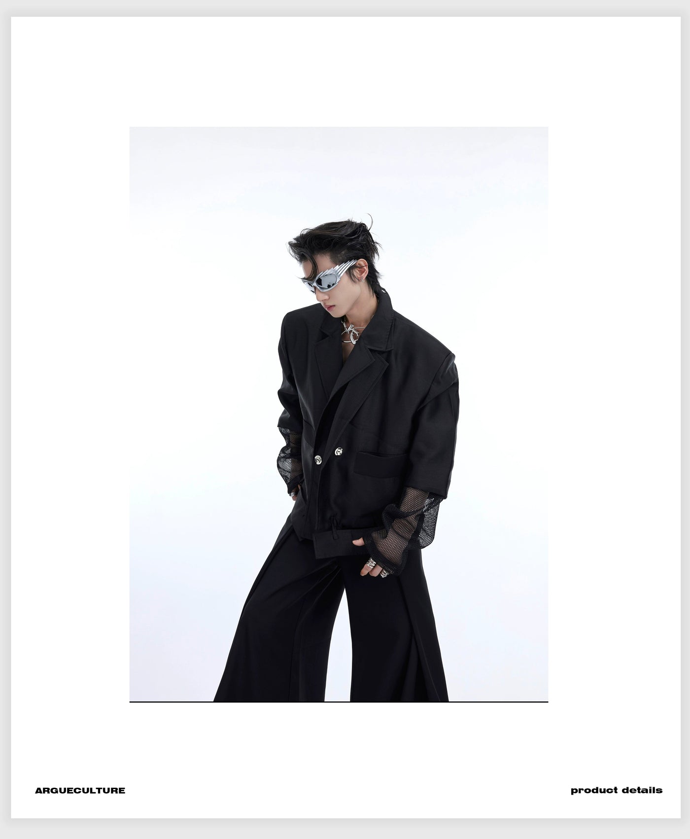 Mesh Sleeve Boxy Blazer Korean Street Fashion Blazer By Argue Culture Shop Online at OH Vault