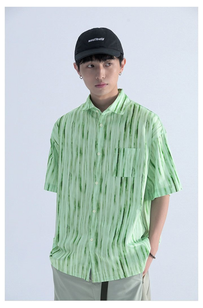 Abstract Painted Line Shirt Korean Street Fashion Shirt By Mentmate Shop Online at OH Vault