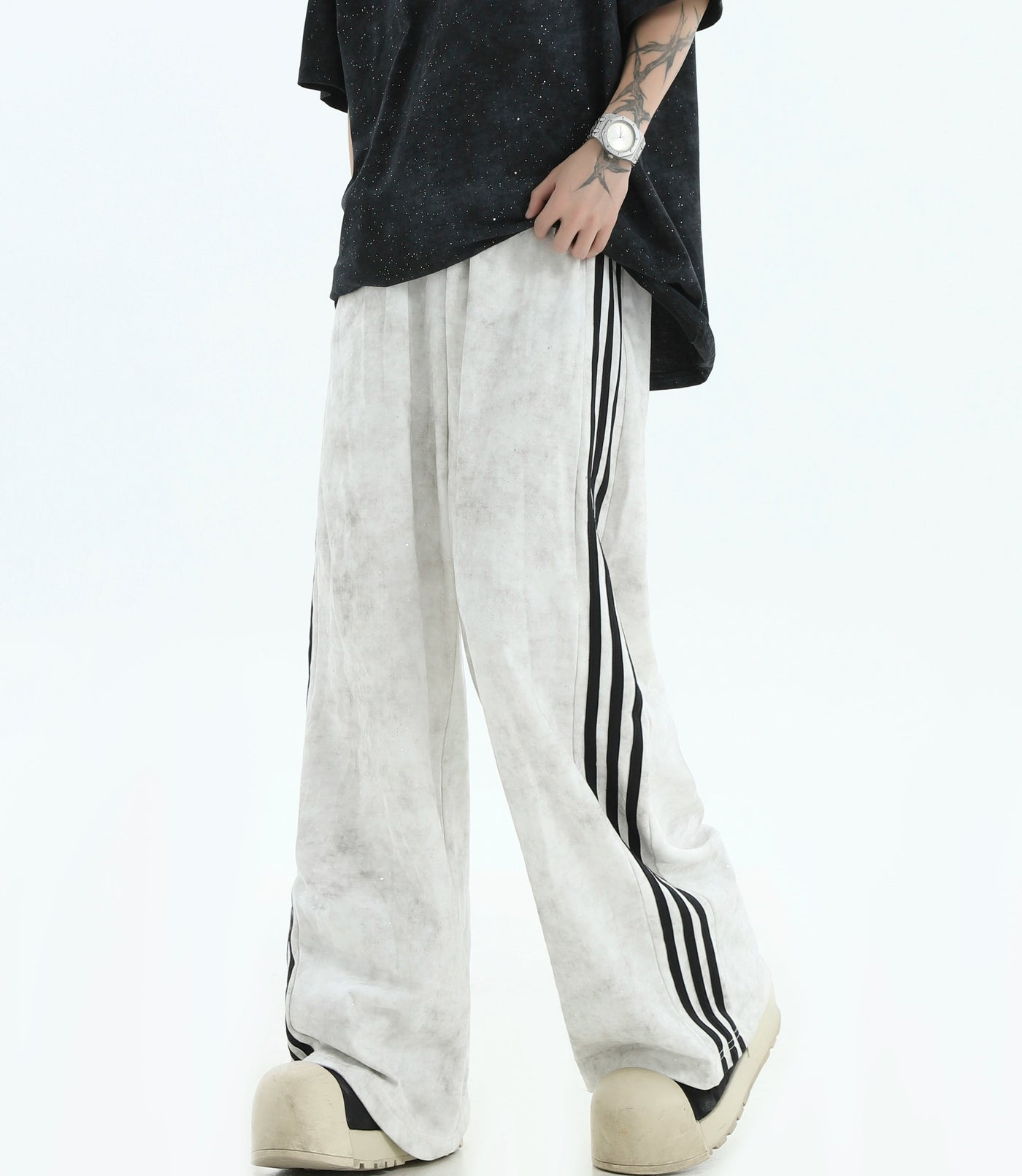 Dust Side Lines Sweatpants Korean Street Fashion Pants By INS Korea Shop Online at OH Vault