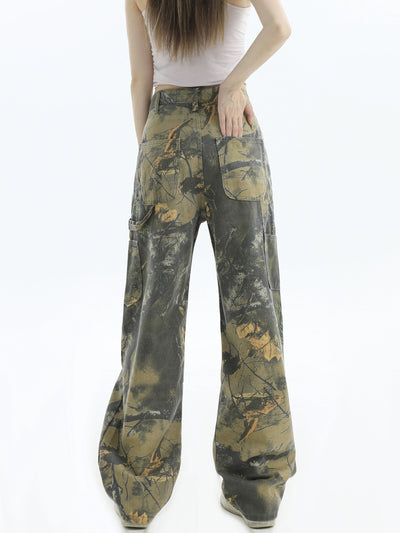 Tree Branch Camo Jeans Korean Street Fashion Jeans By INS Korea Shop Online at OH Vault