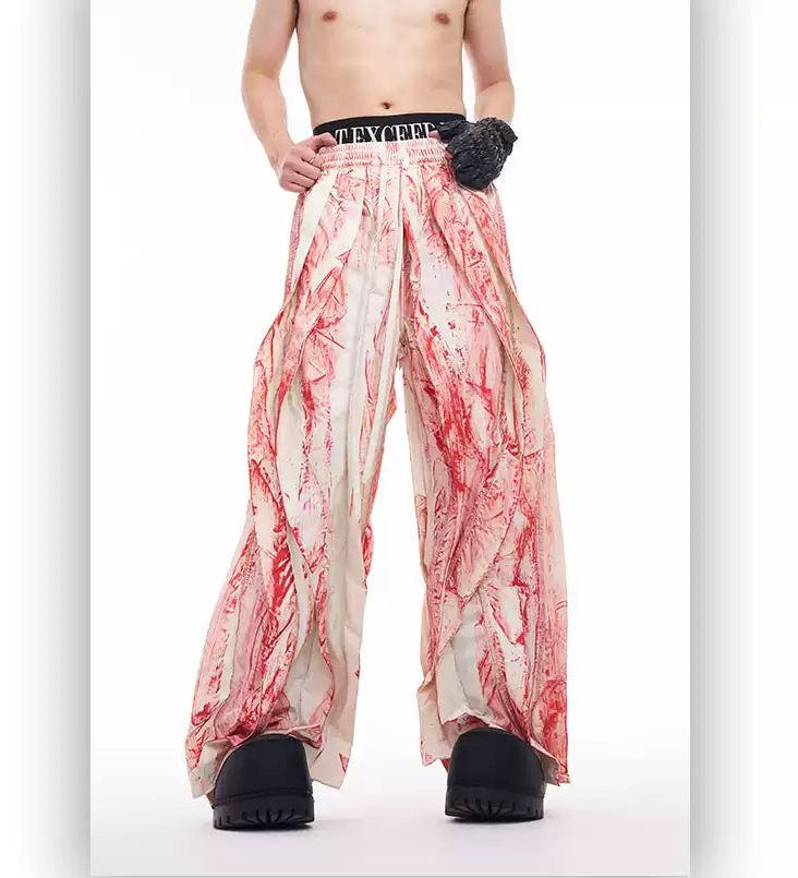 Tie-Dyed Drawstring Waist Pants Korean Street Fashion Pants By Slim Black Shop Online at OH Vault