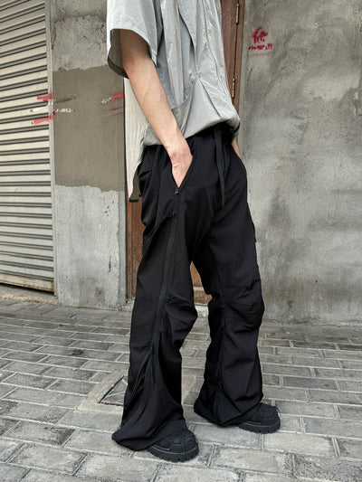 Functional Side Zipper Parachute Pants Korean Street Fashion Pants By Ash Dark Shop Online at OH Vault