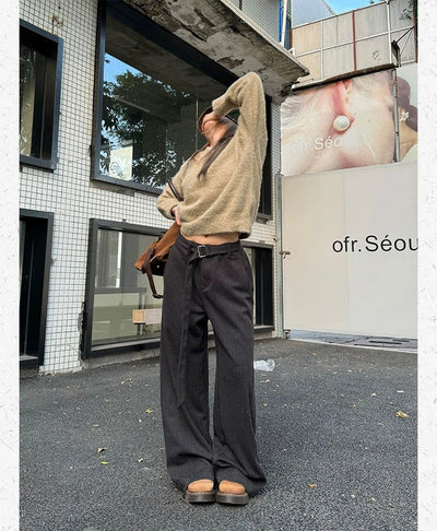 Faded Belt Strap Pants Korean Street Fashion Pants By Made Extreme Shop Online at OH Vault