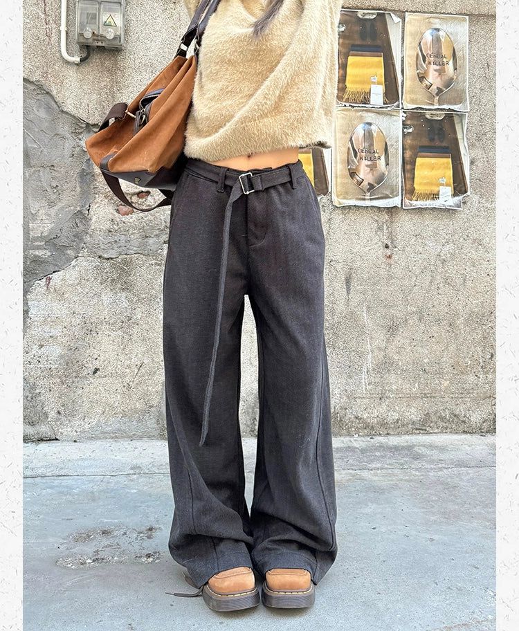 Faded Belt Strap Pants Korean Street Fashion Pants By Made Extreme Shop Online at OH Vault