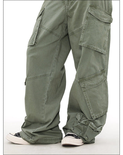 Faded Functional Pocket Cargo Pants Korean Street Fashion Pants By Mr Nearly Shop Online at OH Vault