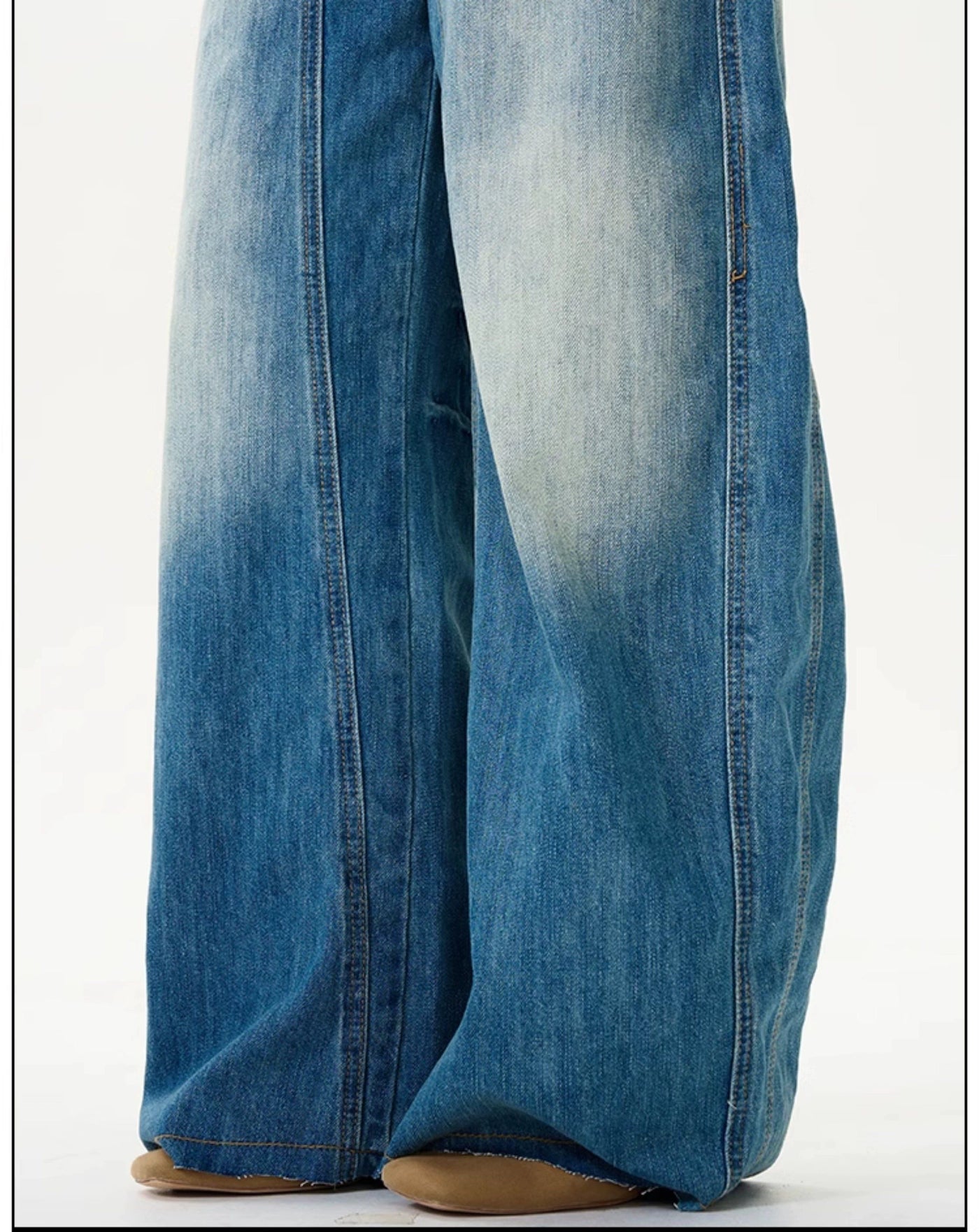 Faded Multi-Seams Loose Jeans Korean Street Fashion Jeans By 77Flight Shop Online at OH Vault