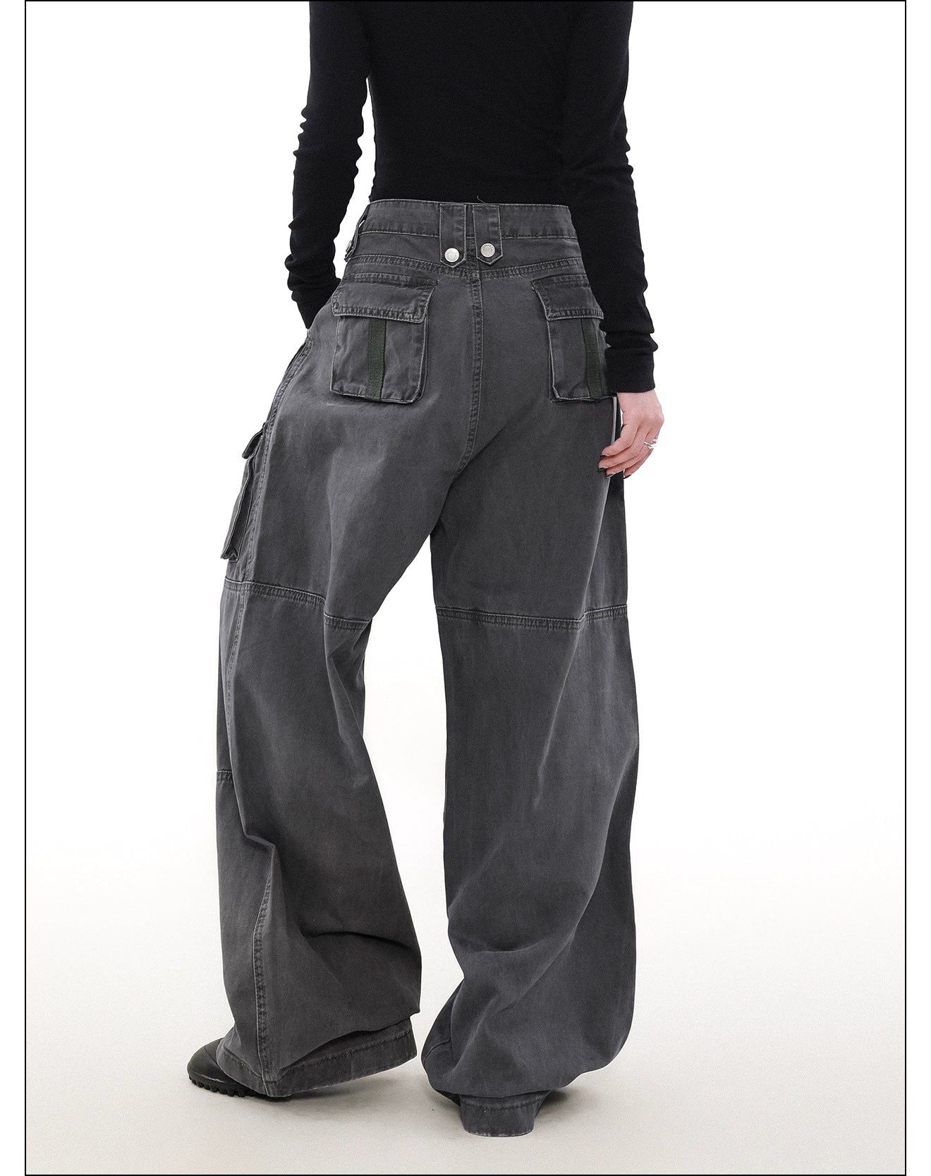 Faded Multi-Stitched Cargo Pants Korean Street Fashion Pants By Mr Nearly Shop Online at OH Vault